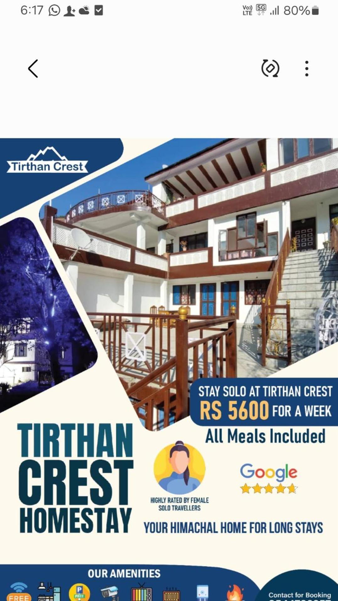 Tirthan Crest Homestay Banjar Exterior photo